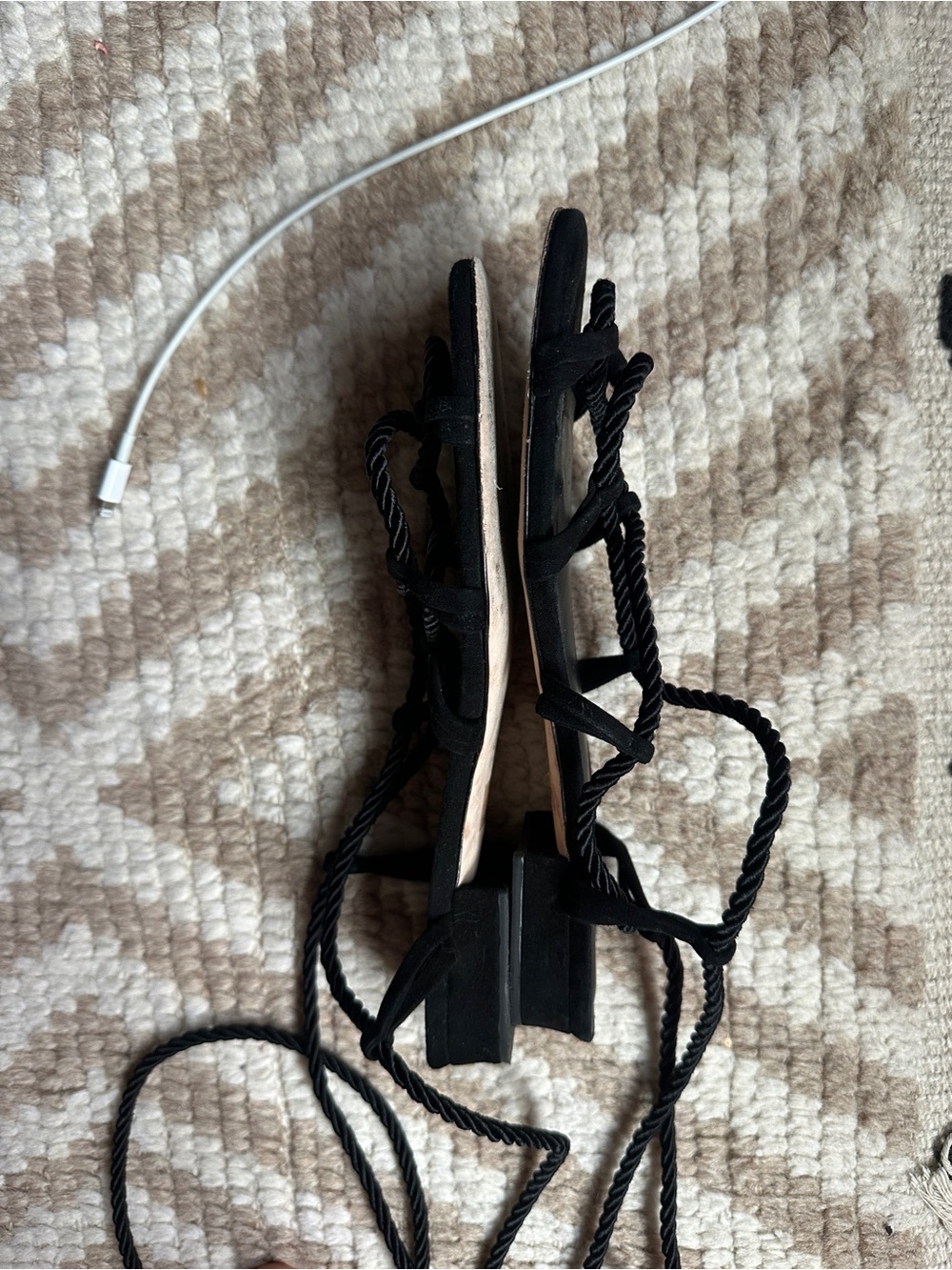doen black wrap sandals sz 38 - Picture 5 of 6
